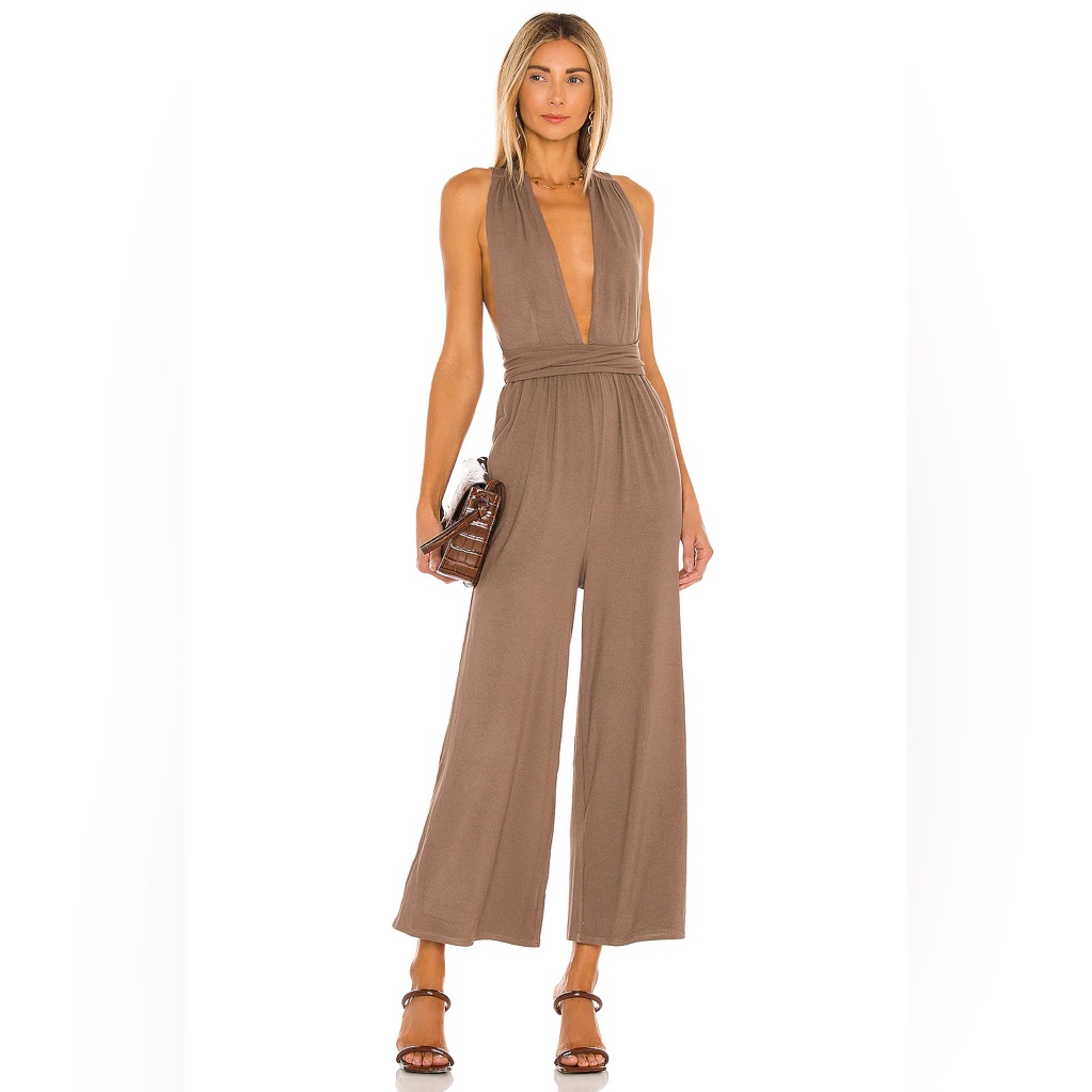 Revolve Majorelle Jumpsuit Tan Sz Small
